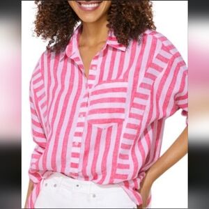 Vineyard VinesStriped Linen Weekend Top Sz/10